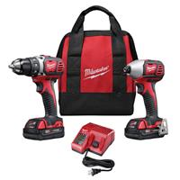 MILW 2691-22 - Milwaukee M18 2691-22 Cordless Combination Kit, Tools: Compact Driver, Impact Driver, 18 VDC, 1.5 Ah Lithium-Ion, Brushed Motor