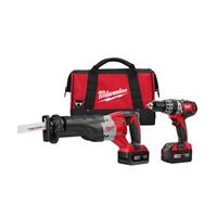 MILW 2694-22 - Milwaukee M18 2694-22 Cordless Combination Kit, Tools: Hammer Drill, Reciprocating Saw, 18 VDC, 3 Ah Lithium-Ion, Keyed Blade