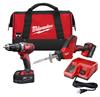 MILW 2695-22 - Milwaukee M18 2695-22 Cordless Combination Kit, Tools: Hammer Drill, Reciprocating Saw, 18 VDC, 3 Ah Lithium-Ion, Keyless Blade