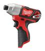 MILW 2462-20 - Milwaukee M12 2462-20 High Performance Cordless Impact Driver With Belt Clip, 1/4 in Hex/Straight Drive, 3300 bpm, 1000 in-lb Torque, 12 VAC, 6-1/2 in OAL