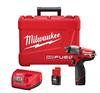 MILW 2454-22 - Milwaukee M12 FUEL 2454-22 Cordless Impact Wrench Kit, 3/8 in Straight Drive, 0 to 2650/0 to 3500 bpm, 117 ft-lb Torque, 12 VDC, 6-1/2 in OAL