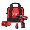 MILW 2407-22 - Milwaukee M12 2407-22 Compact Lightweight Cordless Drill/Driver Kit, 3/8 in Chuck, 12 VDC, 0 to 400/0 to 1500 rpm No-Load, 7-3/8 in OAL, Lithium-Ion Battery
