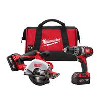 MILW 2698-22 - Milwaukee M18 2698-22 2-Tool Cordless Combination Kit, Tools: Hammer Drill, Metal Cutting Saw, 18 VDC, 3 Ah Lithium-Ion Battery, Keyless Blade