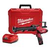 MILW 2441-21 - Milwaukee M12 2441-21 Compact Cordless Caulk Gun Kit, 10 oz Capacity, 400 lb, 12 VDC, Lithium-Ion Battery, Metal Housing