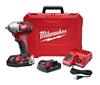 MILW 2658-22CT - Milwaukee M18 2658-22CT Compact Cordless Impact Wrench Kit With Friction Ring, 3/8 in Straight Drive, 3350 bpm, 167 ft-lb Torque, 18 VDC, 6 in OAL