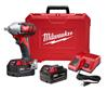 MILW 2659-22 - Milwaukee M18 2659-22 Compact Cordless Impact Wrench Kit With Pin Detent, 1/2 in Straight Drive, 3350 bpm, 183 ft-lb Torque, 18 VDC, 6 in OAL